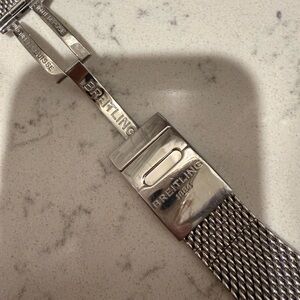 Breitling Silver Stainless Steel Mesh Watch Bracelet